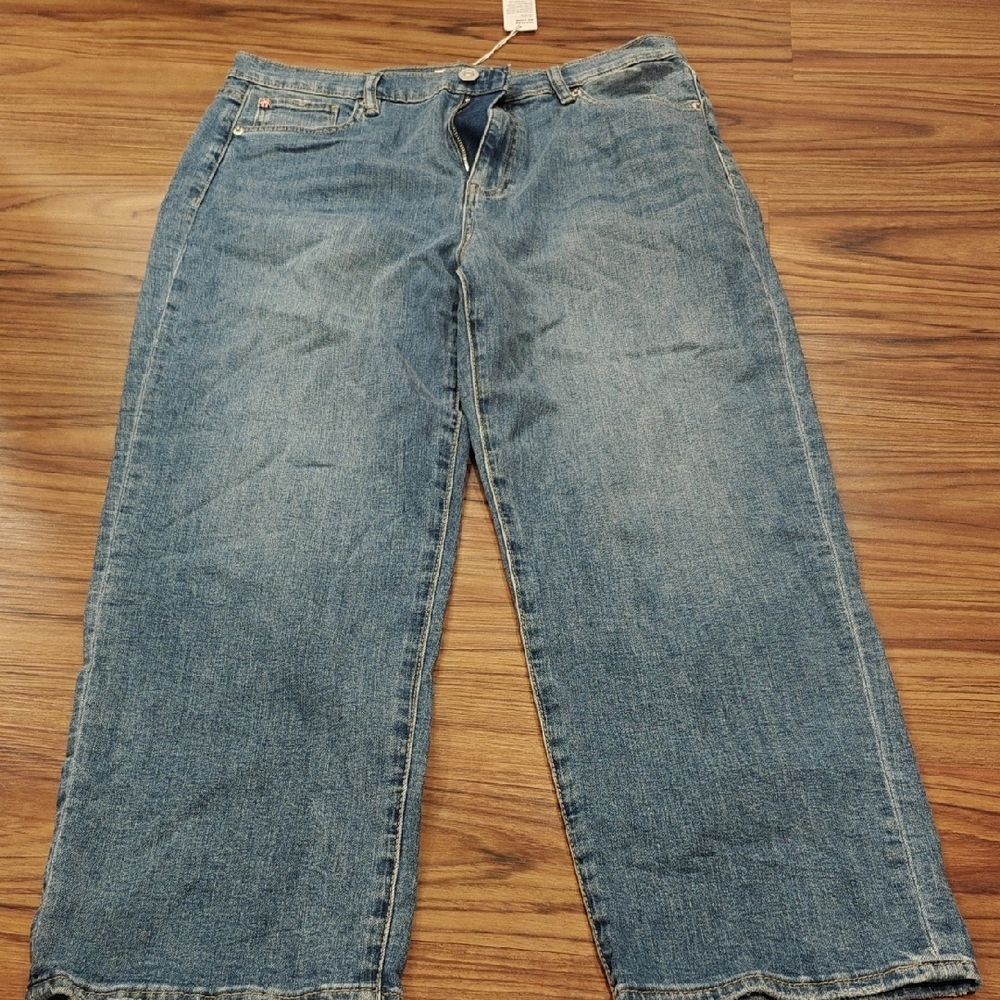Hudson Jeans Blue Denim Jeans Wide Leg Cropped